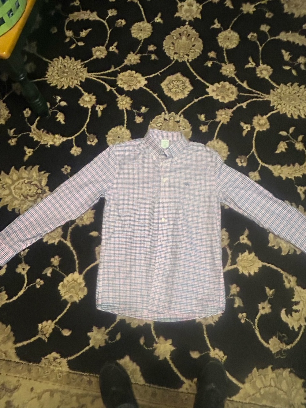 Brooks Brothers Pink and Blue Plaid Button-Down Shirt